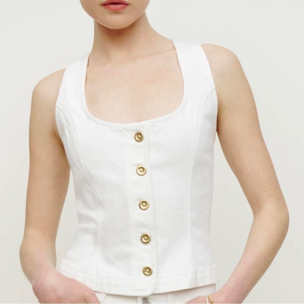 Reformation Tai Denim Top - Size 4